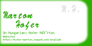 marton hofer business card